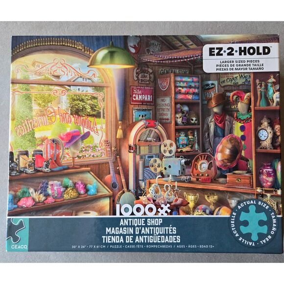 Ceaco Antique Shop 1000 pc EZ 2 Hold Eduard 2023 Complete Jukebox Victrola Swans - Picture 1 of 5